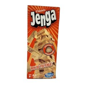 Hasbro Classic Jenga Geniune Hardwood Block Stacking Game for Ages 6+